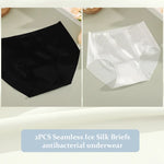 2PCS Seamless Ice Silk Briefs Women's Transparent Panties Sexy Breathable Underwear Female Stretch Erotic Korean Ultra Lingerie
