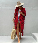 Beach Cover Ups for Swimwear Women Black Tie Dye Kimono Swimsuit Cape Summer Dress 2022 Beachwear Outfits Sales