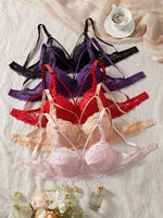 5PCS Lace Women's Underwear Set Hollow-out Lace Push up Bra Bow Breast Lift Band Sexy Bras Women Lingerie