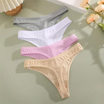 3Pcs/Set Seamless Thong Cotton Women Thin Strap Low Waist High Flexibility Panty Sexy Underwear Ladies Briefs T-back Soft Women