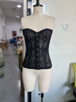 Sexy Slim Fit Corset Lace Hollow Out Sleeveless Strapless Top Lace Up Slim Fit Tops 2026 Summer Women Street Trendy Vest