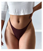 Ice Silk Seamless Women Thong Low Waist Sexy G String Quick Drying Panties Simple Underwear Traceless Thin Sports Yoga Briefs