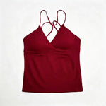 NCLAGEN Gym Yoga Tops Women Vision Twist Front Longline Top Quick Dry Thin Strap Workout Vest Push-up Pilates Fitness Tank