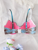Summer Beach Bikini Colorful Ombre Shell Cup for Women's bra Sexy Push-Up Comfort Underwire Bra Women's Beach Vacation lingerie