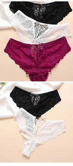Hollow Out Girls G String Sexy Panties Women Briefs Thong Transparent Lace Underwear Female Thin Low Waist Lingerie Size S-XL