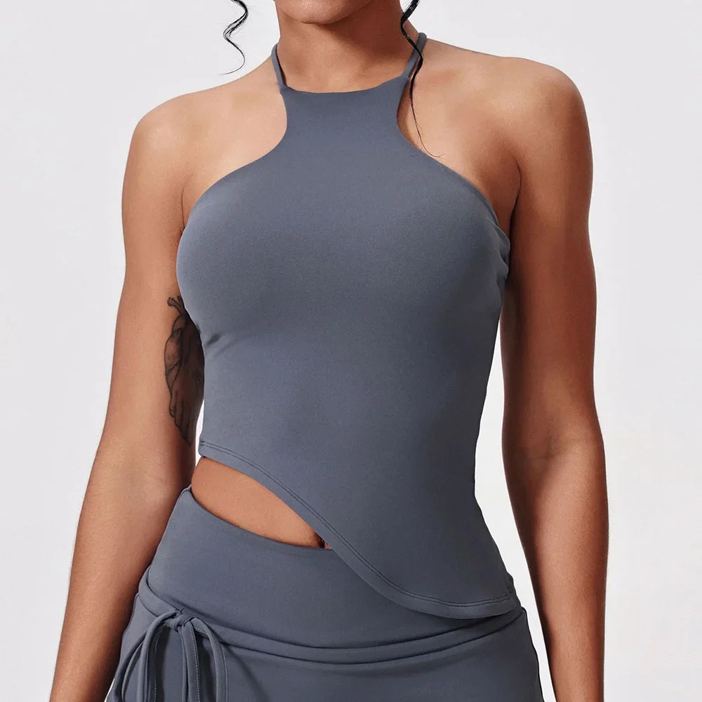 Tennis Suit Set Yoga Set Casual Outdoor Bra Golf Short Skirt Anti-light Running Pocket Fitness Suit Breathable Sports Tank Top