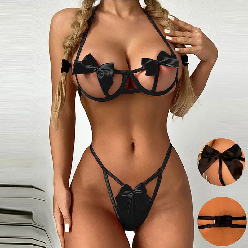 New Hot Erotic Lingerie Bra Panties Underwear SetPorno Sexy LingerieWomen's Underwear Set Sexy Lace Open Bra Panties Set