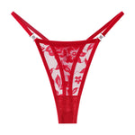 5pcs/pack Low Waist Sexy Women's G-String Underwear Floral Elegant Thongs Breathable Lingerie with Rhinestones Female Panties