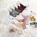Women Panties G String Sexy Thong Seamless Underwear Ice Silk T Back Butterfly Briefs Girls Low Waist Lingerie Plus Size S-XL
