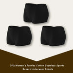 3PCS/SET Women Panties Cotton Seamless Sports Boxers Underwear Female Solid Color Briefs Cozy Lingerie Intimate Underpants XS-XL