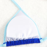 Sexy Micro Bikini 2025 Women Pink Blue Contrast Push Up Tie Side Thong Swimsuit Brazilian Beach Bandage Bathing Suit Swimwear