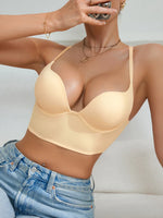 Sexy Women's Strapless Invisible Backless Dress Bra Deep V and Underwire Push up Bra Comfort underwear Women's Lingerie