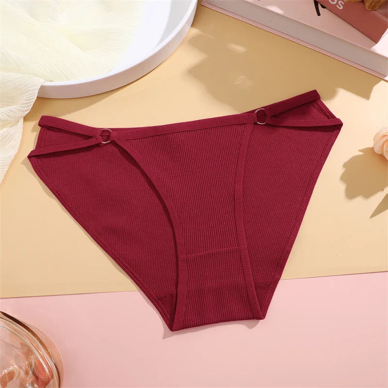 Women Cotton Lingerie Sexy Soft Fashion Panties Femme Buckle Design Underwear Sexy Pantys Underpant Lingerie Lace Intimates S-XL