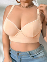 Push up Bra for Women Solid Color Plus Size Bras Thin Cup Underwire Bra Sexy Brassiere B C D E Cup