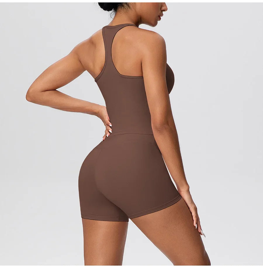 New 2Pcs Yoga Sets Naked Feel Women Workout Fitness Gym Clothes High Waist Yoga Shorts And Sports Bra Impact Shorts Workout Sets