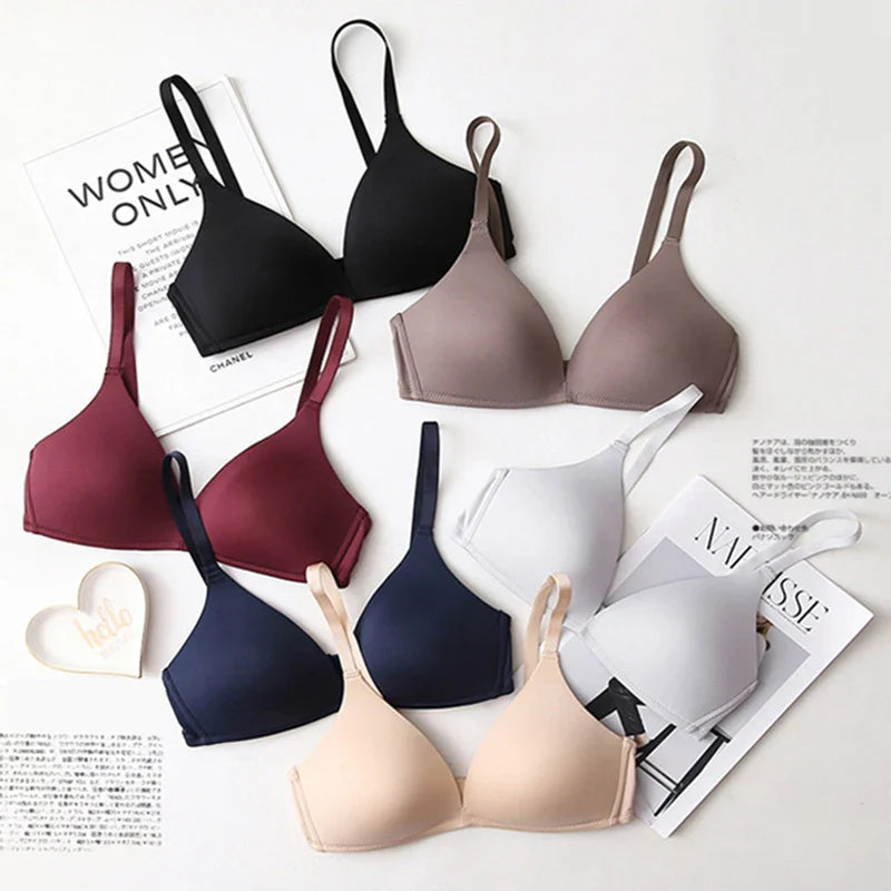 Seamless Bras for Women Push Up Bras No Wire Brassiere A B Cup Underwear Sexy Bralette Three Quarters(3/4 Cup)Lingerie