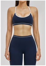Yoga Bra U-Shaped Adjustable Shoulder Strap Cross Back Women Fitness Sports Bra Top Gym Yoga Athletic Tight Workout Jog Soft Pad