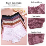 3Pcs Women Lace Boyshort Panties Low-Rise Sexy Underwear Trendy Floral Underpants Female Sexy Boyshort Panties Ladies Lingerie