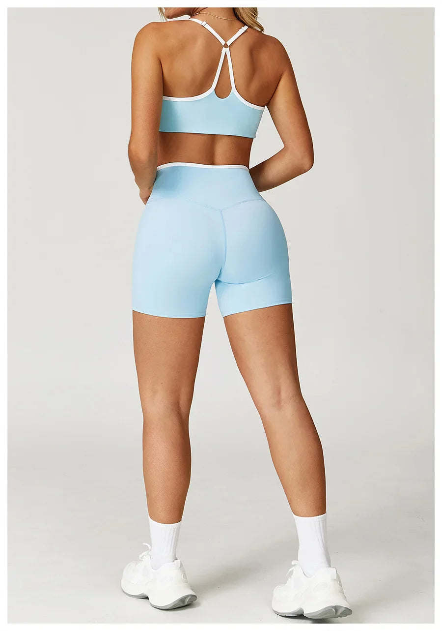Sportswear Woman Gym Sports Bra Shorts Leggings 2 Piece Set Workout Naked Feeling Seamless Female Fitness Clothing Tracksuits