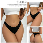 3Pcs/Set Seamless Thong Cotton Women Thin Strap Low Waist High Flexibility Panty Sexy Underwear Ladies Briefs T-back Soft Women
