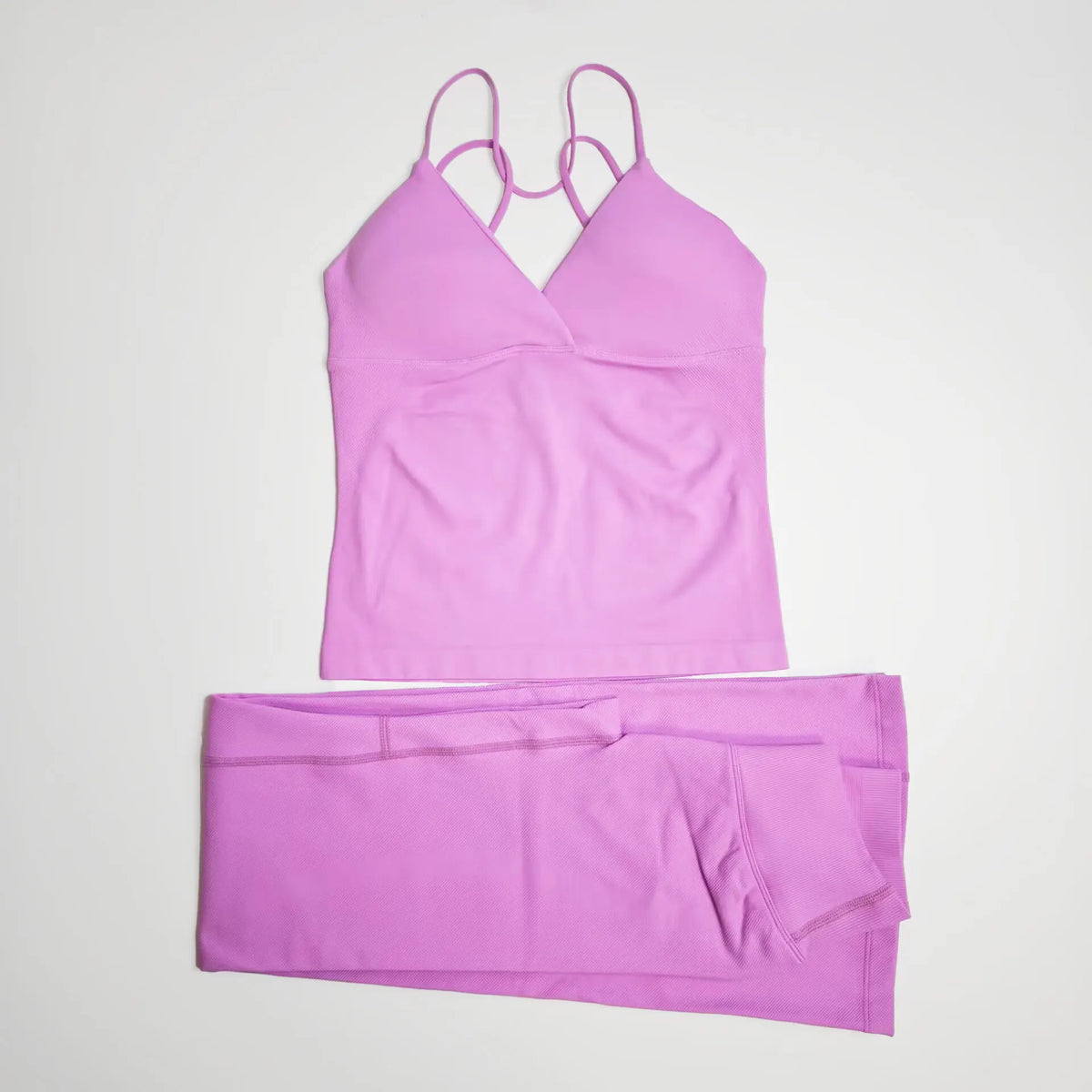 NCLAGEN Vision Twist Front Longline Top And Vision Flares 2 Piece Fitness Set Women Sportwear Gym Clothes Workout Running Suit