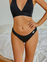 3PCS Cotton Women's Panties Sexy Comfortable Underwear Female Low Waist Stripe Briefs Solid Color Breathable Soft Lingerie M-XL