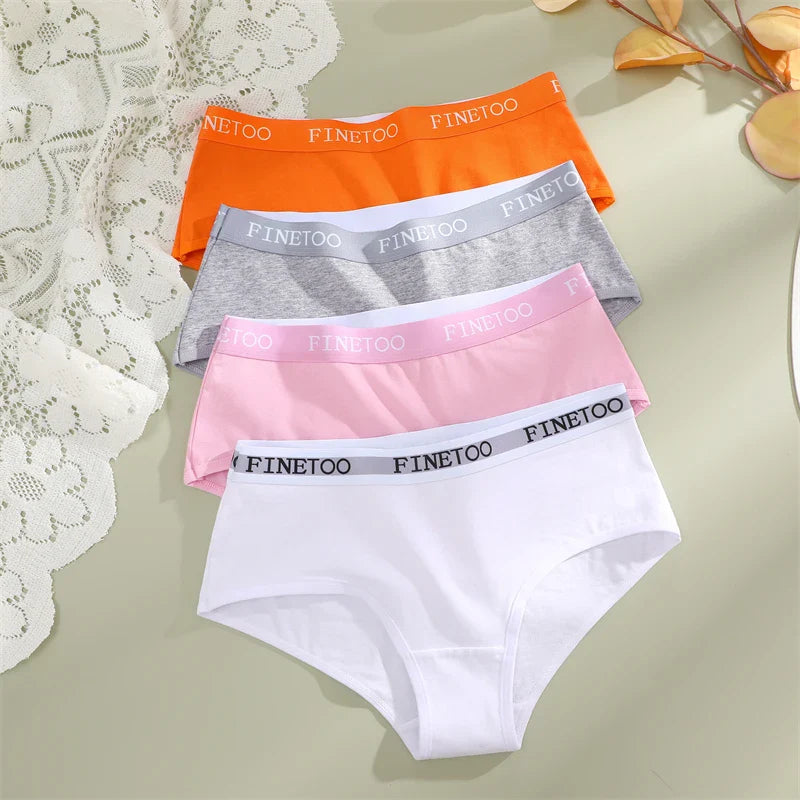 3Pcs Women's Cotton Briefs Letter Belt Underwear Women Panties Sexy Breathable Briefs Female Stretch Ladies Soft Lingerie