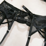 Embroidery Lingerie 3Pcs Sets Ultrathin Mesh Patchwork See Through Bras And Thongs Garter Suits Erotic Intimate Sexy Underwear