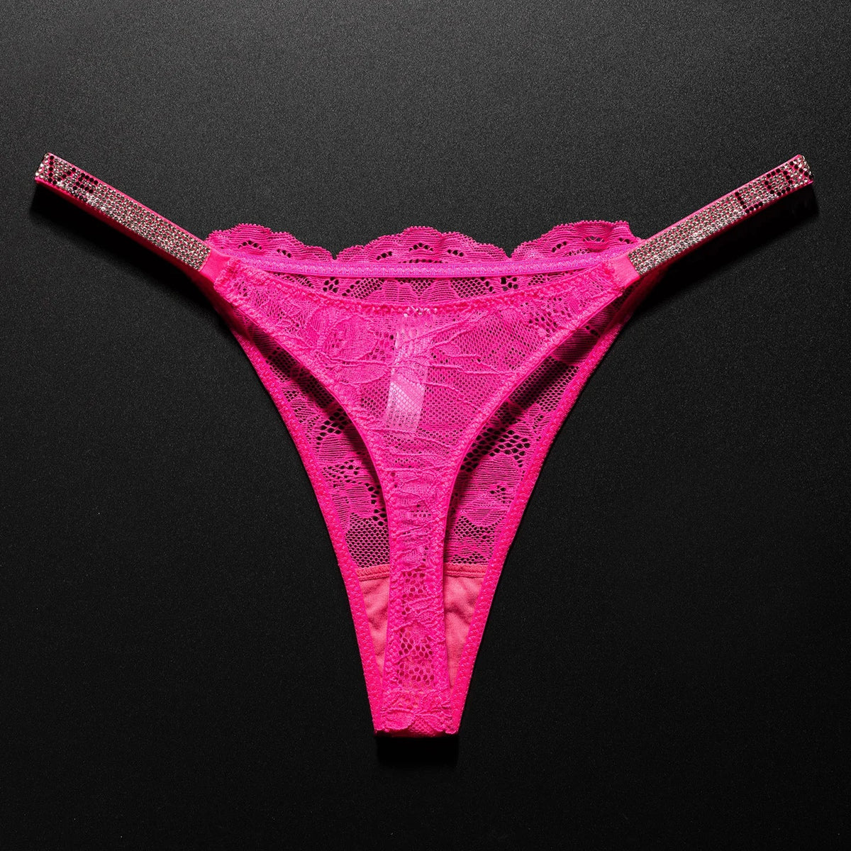 Lace Sexy Girls Women Panties Seamless Underwear Rhinestone G String Letter Transparent Thong For Female Low Rise Ladies Briefs