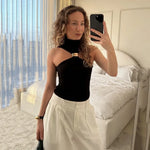 Trendix Fashion Metal Ring Tank Top Women 2025 Summer Y2k Solid Sleeveless Patchwork Tops Ladies Vacation Slim Party Elegant Top