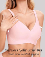 Women's Jelly Seamless Wire-Free Bra Full Cup Thin Mold Soft Support Underwear Plus Size Comfortable High Elasticity Bra