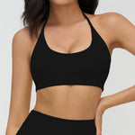 Neck Hanging Sports Bra High Support Women Push Up Bra Summer Gym Clothes Fitness Halter Top Quick Dry Running Workout Underwear
