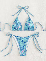 Sexy String Bikini 2024 Two Pieces Print Swimsuit Female Swimwear Women Thong Bikinis Set Bather Beachwear Bathing Suit Pool