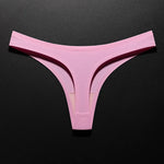 Ice Silk Leopard Women Panties Sexy G String Thong Seamless Underwear T Back Candy Color Girls Briefs Underpants Plus Size M-XXL