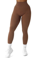 High Waisted Seamless Yoga Leggings, Ribbed Sportswear Tights, Fitness Apparel for Women, Gym and Casual Wear For Fall & Winter
