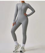 Women's Jumpsuits One-Piece Suit Yoga Set Zipper Long Sleeve Gym Push Up Workout Clothes Fitness Bodysuit Sportswear Tracksuit