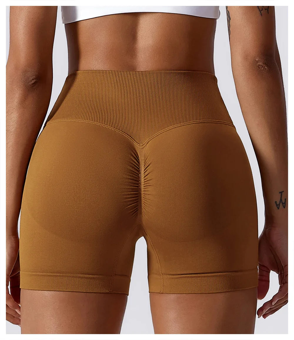 Summer Seamless High Waist Yoga Shorts Elasticity Sports Leggings Women Breathable Cycling Shorts Buttock Lift Gym Shorts Women