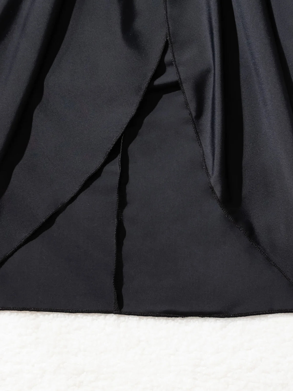 2025 New Pure Color Long Split Bikini Cover up Beach Dress Women Sexy Half Skirt Cross Border Fashionable Casual Wear