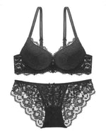 Hollow Lace Floral Sexy lingerie set Bow Padded Push Up women's bra Suitable for Small Busts sexy bras and panties