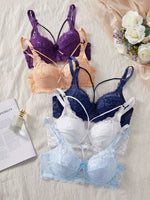 5PCS Lace Women's Underwear Set Hollow-out Lace Push up Bra Bow Breast Lift Band Sexy Bras Women Lingerie
