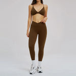2PCS Yoga Suit Sports Set Women Fitness Quick-Drying Gym Tracksuit Running Nude Feeling Workout Outfit Sport Bra Leggings Suit