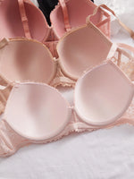 4PCS Plus Size Lace Women's Underwear Set Underwire Push Up Bra Rhinestone Bow Comfort B C D Thin Cup Bras Women
