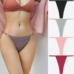 4Pcs Cotton Lace Panties Sexy G-String Women's Underwear Low Waist Comfortable Lingerie Briefs Adjustable Waist Thong Intimates