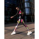 Women's Clothes Jumpsuits Sports Contrast Color Zipper Long Sleeve Tight Jumpsuit Yoga Jumpsuits Fitness 1-piece Sports Pants