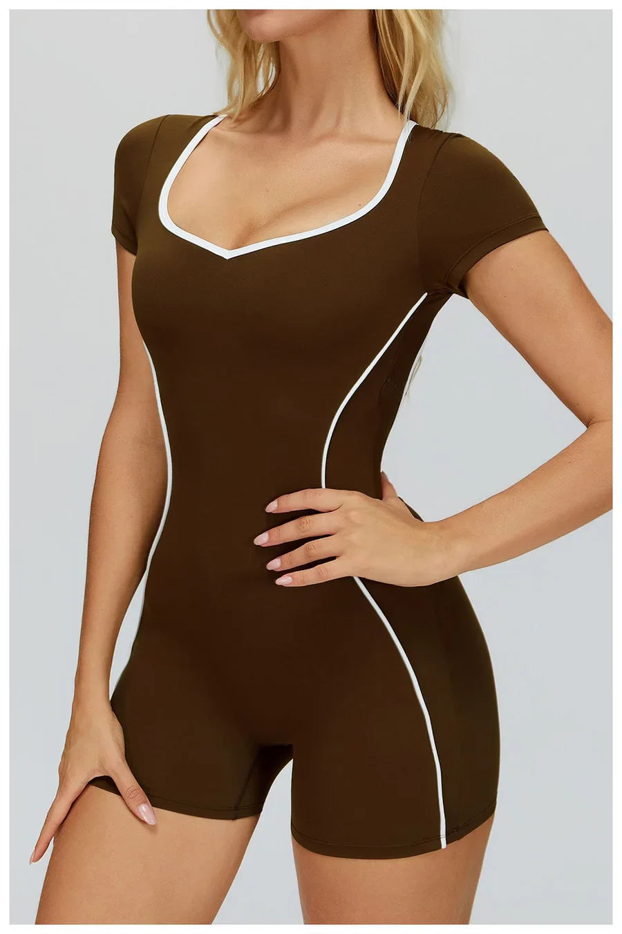 New Jumpsuit Yoga Shorts Backless Hollow Fitness Sportswear Workout Leggings One Piece Suits Sports Bodysuit Gym Women Clothes