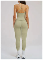 2PCS Yoga Suit Sports Set Women Fitness Quick-Drying Gym Tracksuit Running Nude Feeling Workout Outfit Sport Bra Leggings Suit