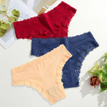 3Pcs Women Cotton Lingerie Sexy Thong Soft Fashion Panties Femme Design Underwear Pantys Underpant Lingerie Lace Intimates S-XL