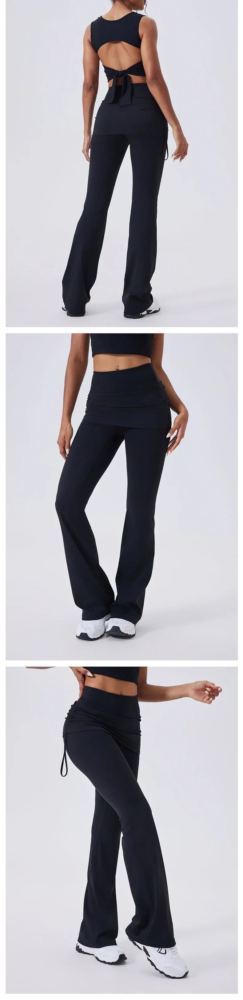 Flare Leggings Women Yoga Pants Bell-bottoms Yoga Trousers High Waist Fitness Pants Stretch Gym Wide Leg Yoga Leggings
