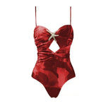 Cut Out Swimsuit And Cover Up Sexy Swimwear Women Floral Stars Swim Suit Push Up Bikini Bathingsuit Sliming Bodysuit Beachwear