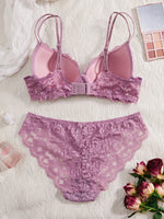 Single of Women's Underwear Set Sexy Lace Patchwork with Push Up Bra Romantic Sheer Women's Panties